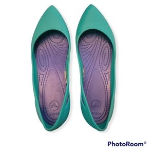 Crocs Rio Flats tropical teal size 9 w